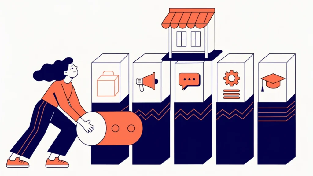 Shop resting on five pillars of quality, marketing, care, management and education
