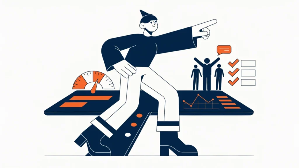 Business leader at a crossroads weighing data, risk and stakeholders