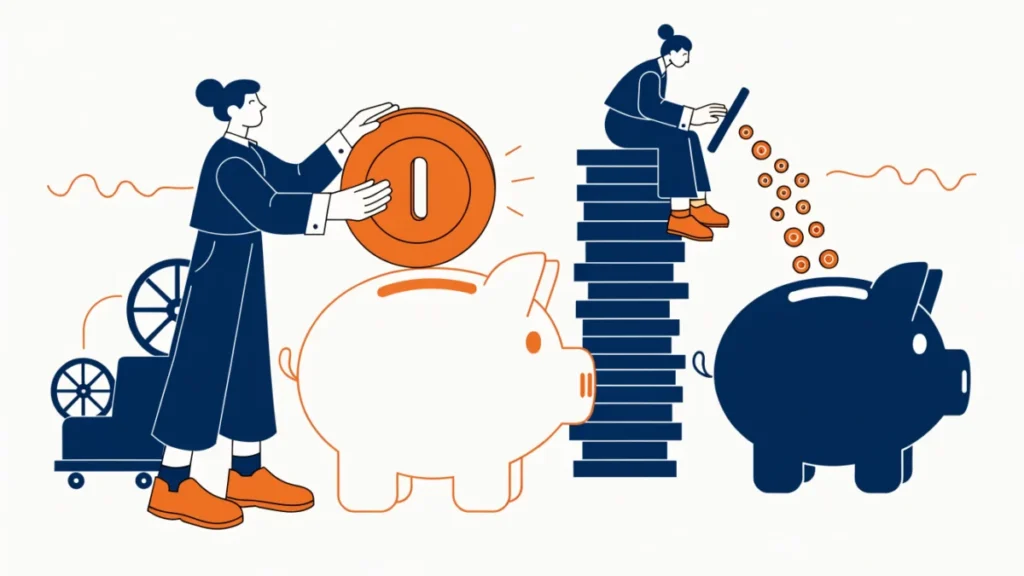 One large coin from an asset sale versus a stream of sales coins, illustrating capital vs revenue income