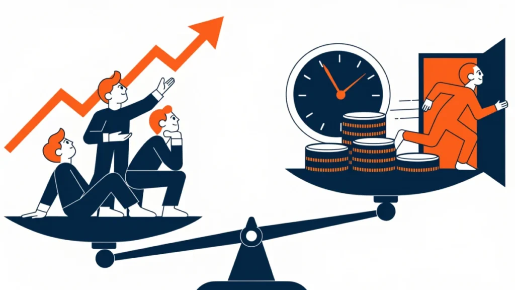Scale weighing trained workers and productivity against cost and staff leaving