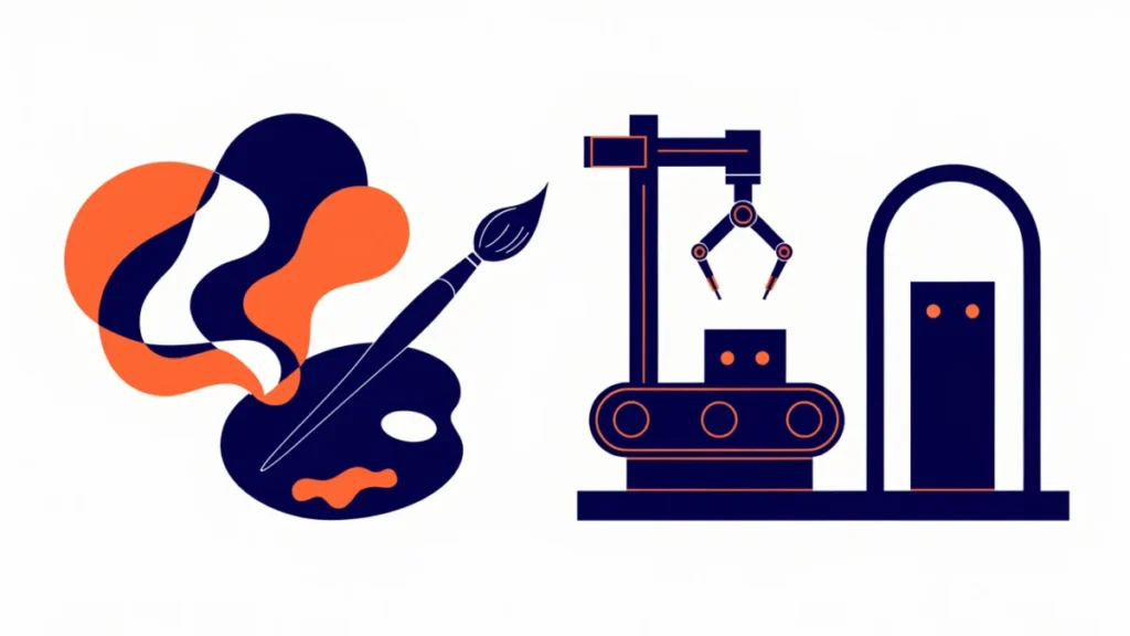 Creative idea turning into a working product, illustrating creativity versus innovation
