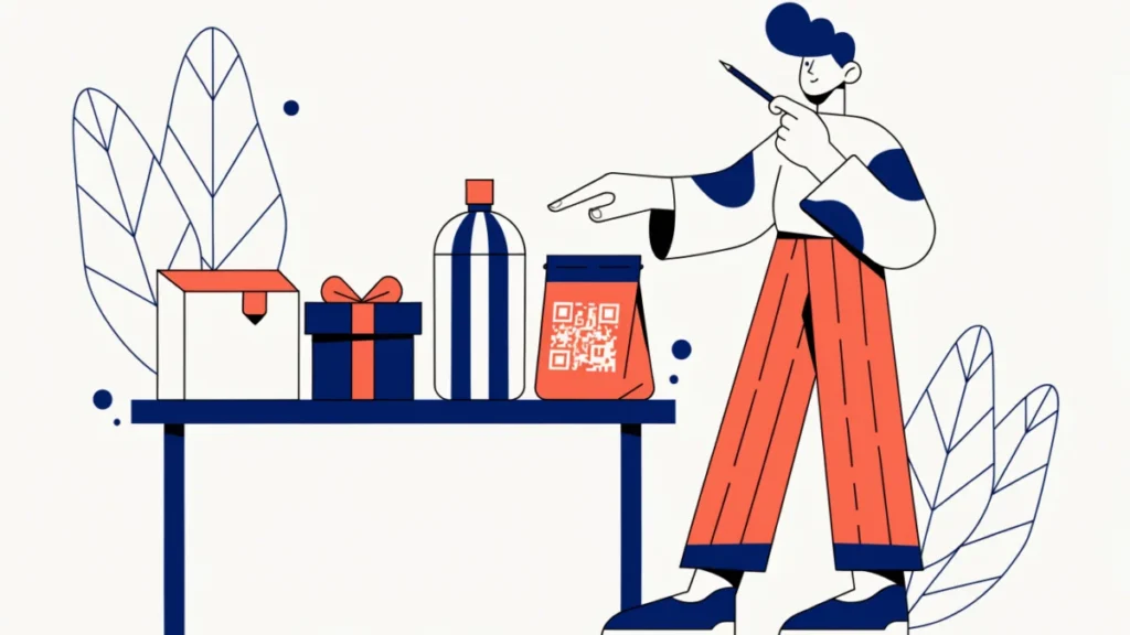Designer comparing recyclable, premium, seasonal and QR-code packaging