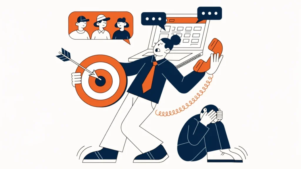 Sales manager juggling targets, phone, CRM and a remote team