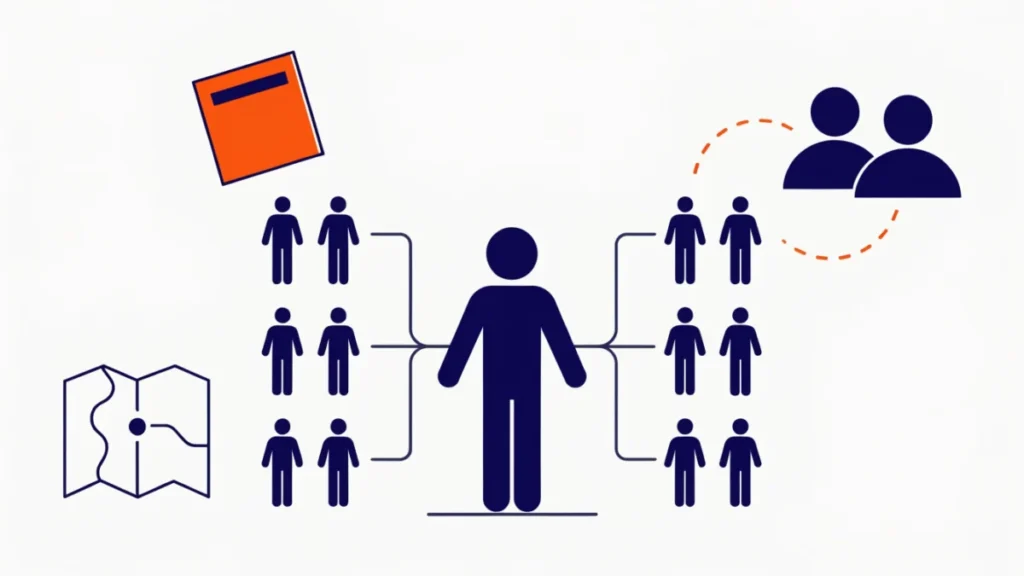 Sales organisation tree by region and product, illustrating factors affecting sales organization structure